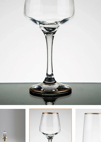 Altın Yaldızlı 12 Kişilik 61 Parça Su Takımı - Görsel 5