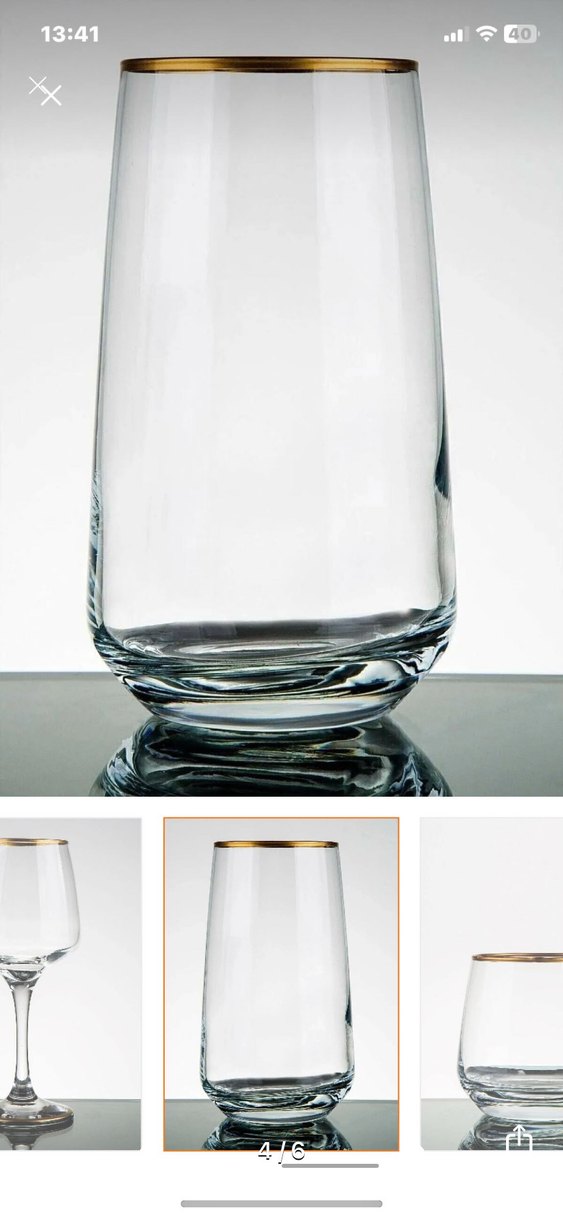 Altın Yaldızlı 12 Kişilik 61 Parça Su Takımı - Görsel 4