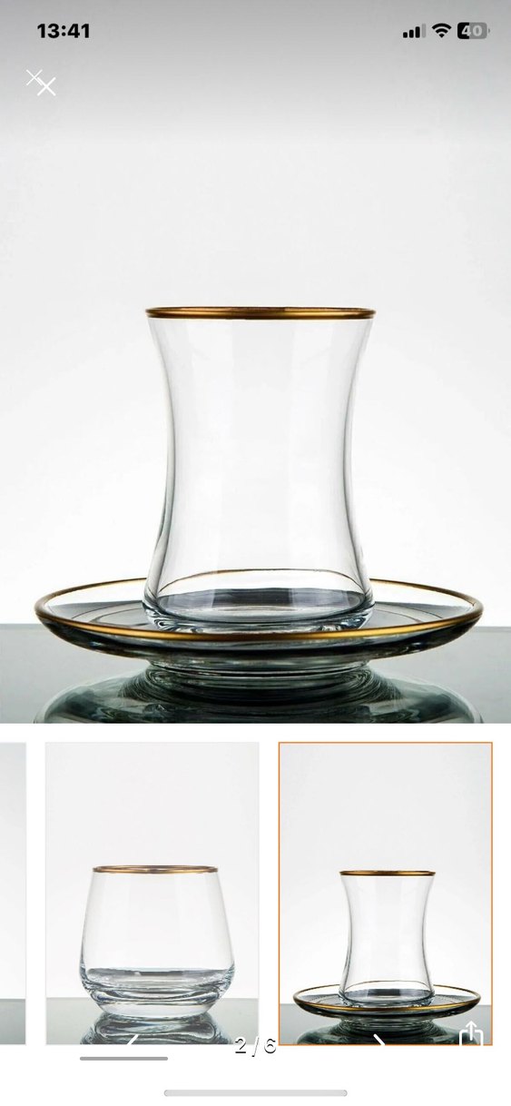 Altın Yaldızlı 12 Kişilik 61 Parça Su Takımı - Görsel 2