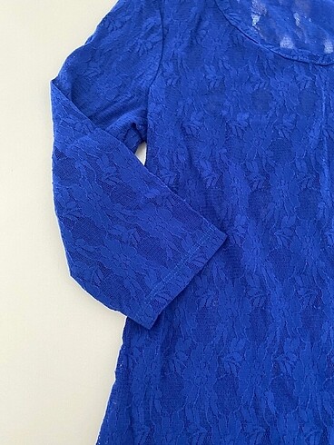 Diğer mavi dantelli bluz