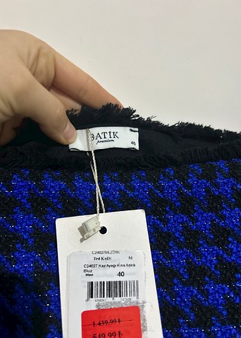 Kadın Mavi Örgü Mini Crop Top - Görsel 5