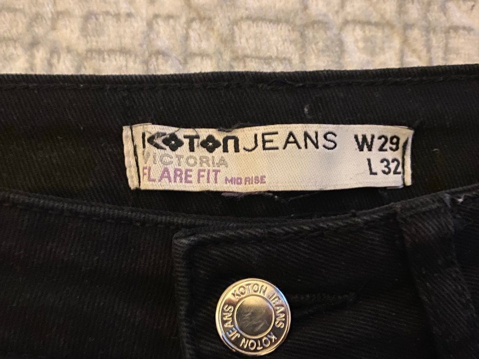 Koton Siyah ispanyol paça kot pantolon - Görsel 3