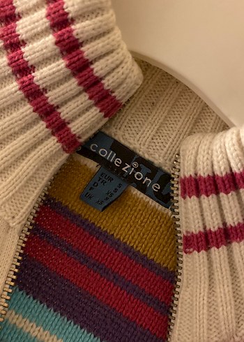 Çok Renkli Vintage Örgü Bohem Kadın Kazak - Görsel 3