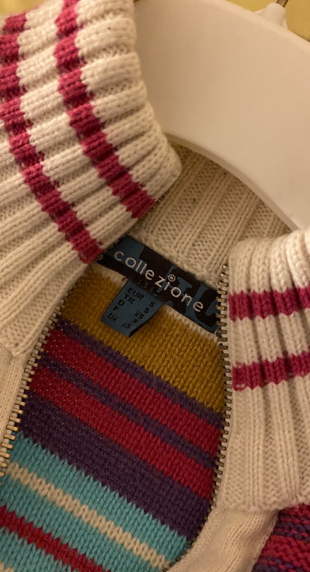 Çok Renkli Vintage Örgü Bohem Kadın Kazak - Görsel 3