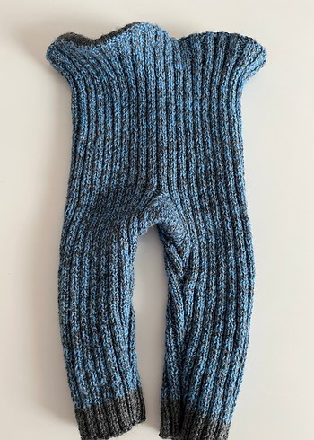 Mavi Gri Çocuk Örgü Tayt - Görsel 2