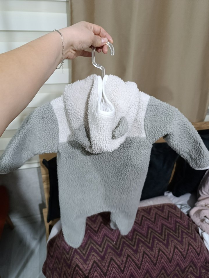 Gri Fermuarlı Erkek Bebek  Tulumu - Görsel 2