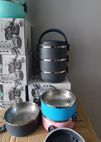 3 KATLI VAKUMLU YEMEK TERMOS SEFER TASİ