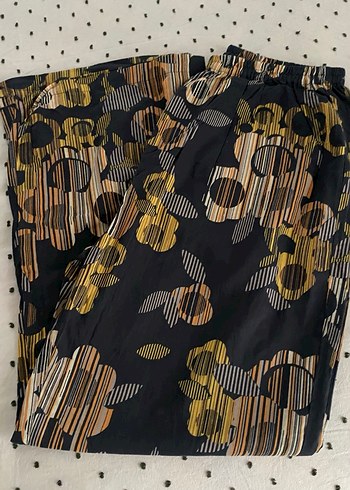 Kadın Çok Renkli Desenli Bol Pilili Kumaş Pantolon - Görsel 2