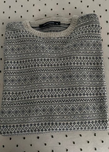 Erkek Gri Desenli Triko Kazak - Görsel 2