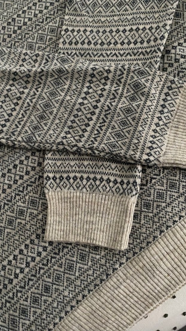 Erkek Gri Desenli Triko Kazak - Görsel 3