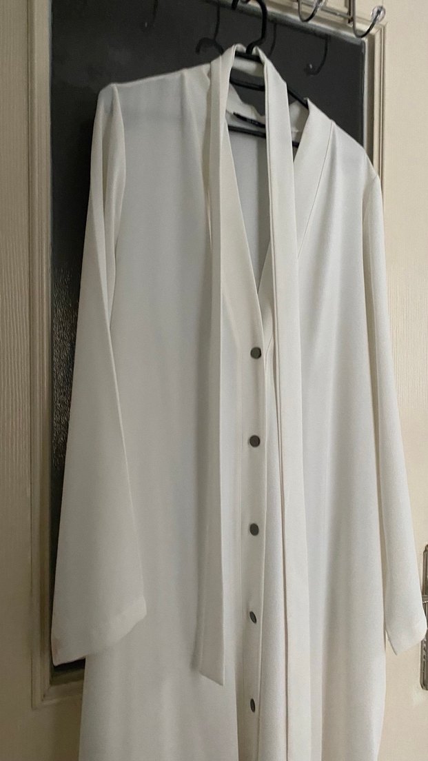 Beyaz abaya - Görsel 3