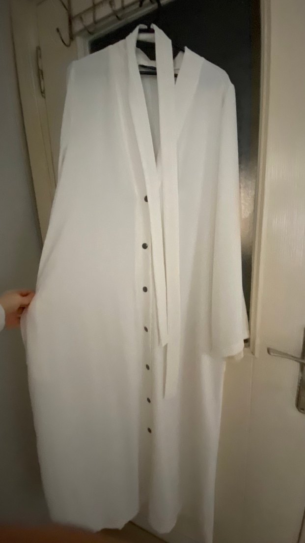 Beyaz abaya - Görsel 5