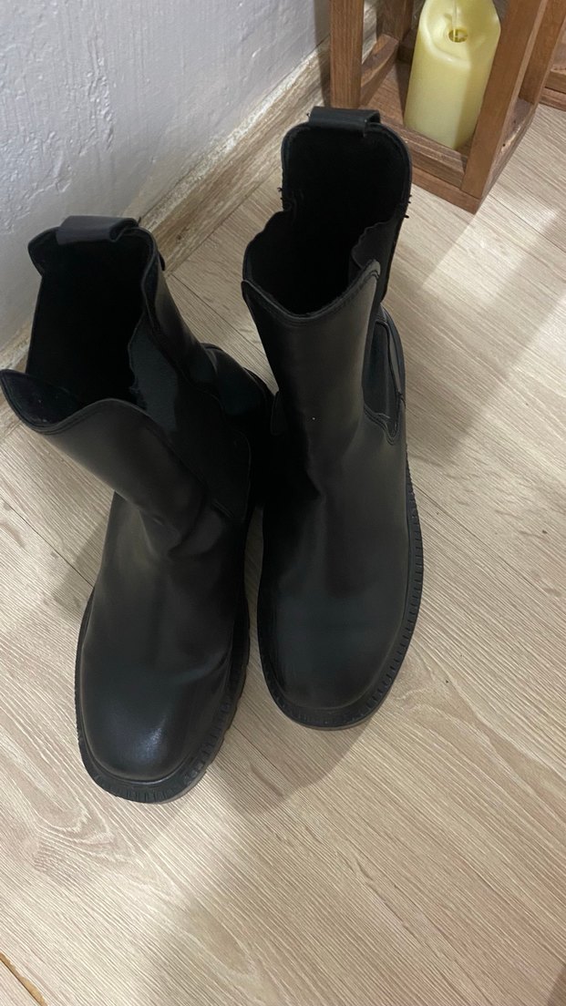 Siyah Platform Topuklu Gotik Kadın Bot - Görsel 4