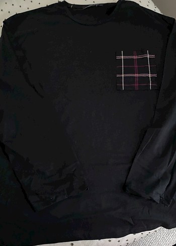 Siyah Erkek Uzun Kollu Salaş Tişört - Görsel 3