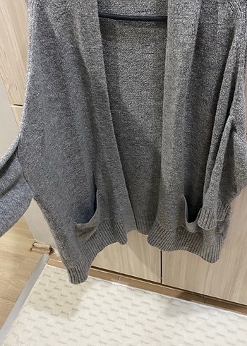 Gri Triko Kadın Hırka - Görsel 5