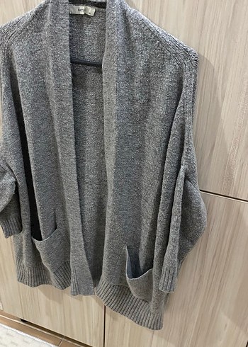 Gri Triko Kadın Hırka - Görsel 2