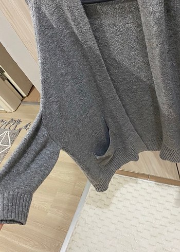 Gri Triko Kadın Hırka - Görsel 6