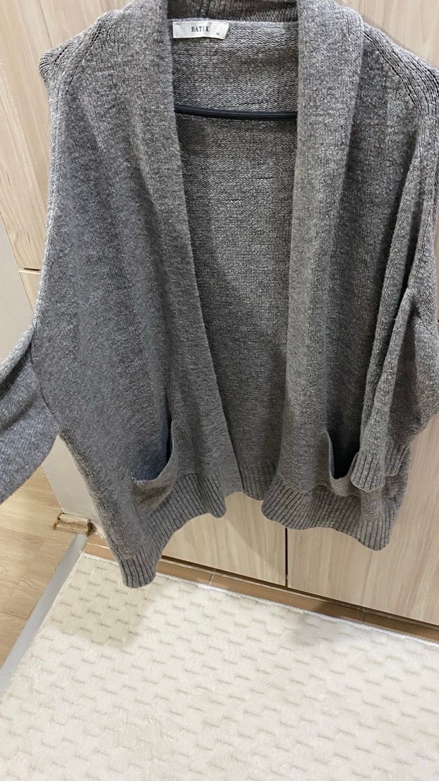 Gri Triko Kadın Hırka - Görsel 5