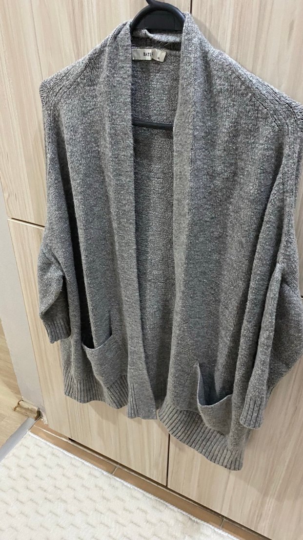 Gri Triko Kadın Hırka - Görsel 4