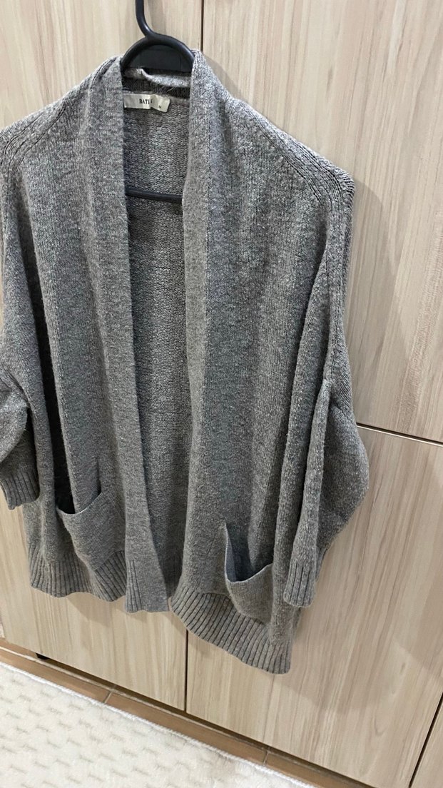 Gri Triko Kadın Hırka - Görsel 2