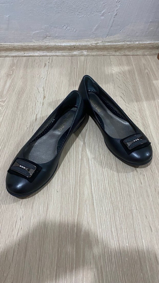 Klasik Siyah Tokalı Kadın Topuklu Babet - Görsel 4