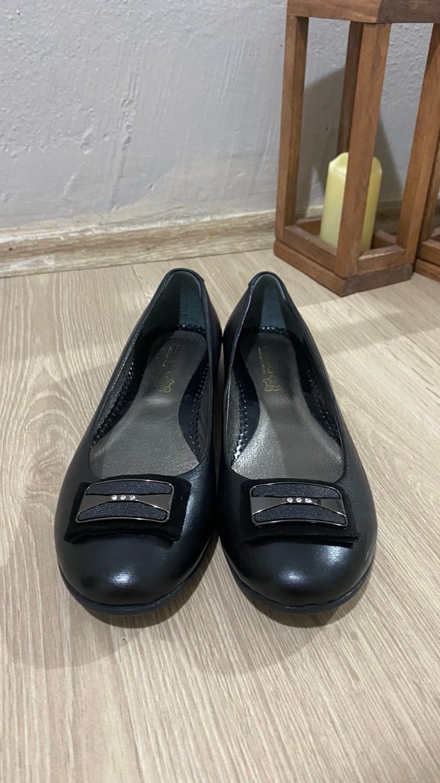 Klasik Siyah Tokalı Kadın Topuklu Babet - Görsel 2