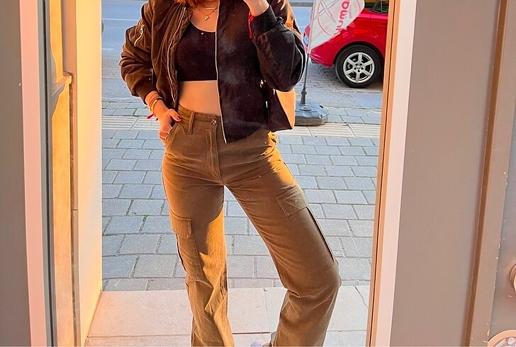 stradivarius straight fit kargo pantolon