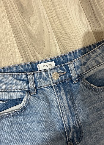 Mango Bej Midi Regular Fit Kadın Denim Pantolon