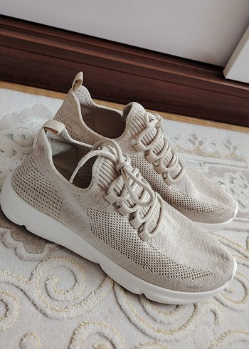 Bej Bağcıklı Kadın Spor Ayakkabı 41 Numara Sneaker