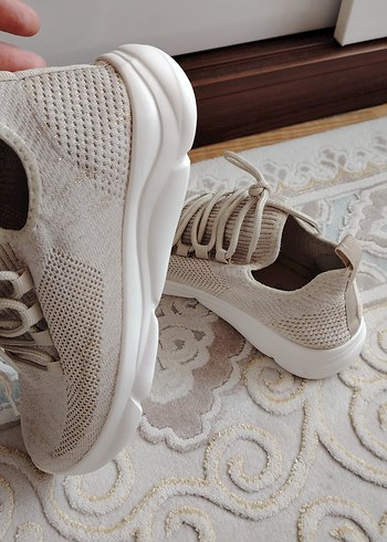 LC Waikiki Bej Bağcıklı Kadın Spor Ayakkabı 41 Numara Sneaker