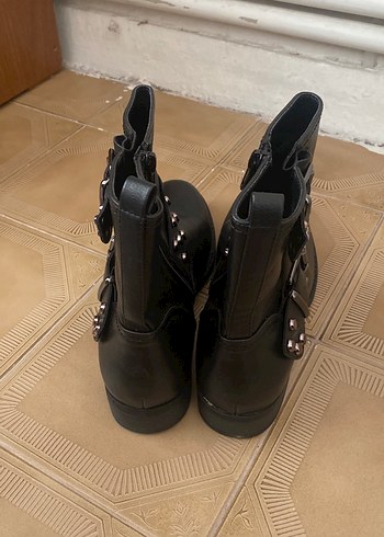 Tokalı Siyah Deri Biker Bot - Görsel 2