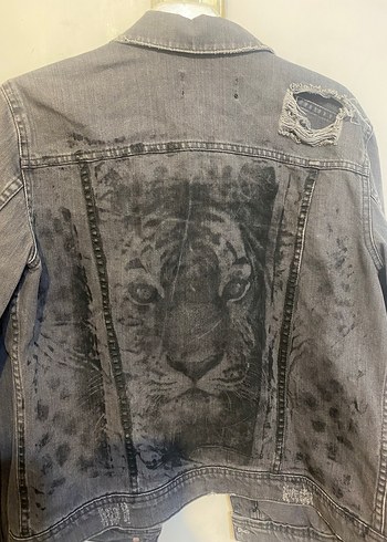 Gri Düğmeli Kadın Denim Ceket mango - Görsel 5