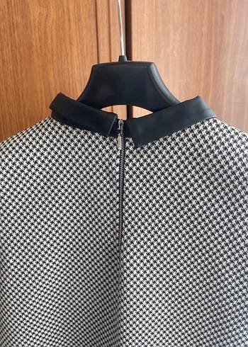 Zara marka Kareli Kısa Kollu Midi Elbise - Görsel 3