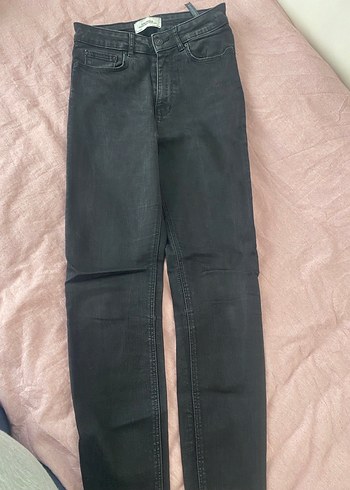 Zara marka Gri Normcore Kadın Denim Pantolon - Görsel 3