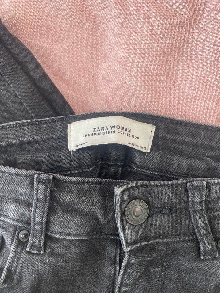 Zara marka Gri Normcore Kadın Denim Pantolon - Görsel 2