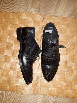 36 Beden siyah Renk NETWORK Siyah oxford deri ayakkabi