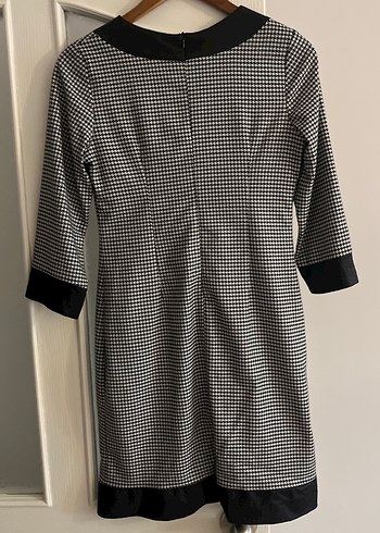 Siyah ekose desenli kadın elbise - Görsel 2