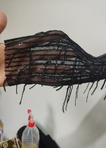 Püsküllü Siyah Kadın Uzun Kollu Tulum - Görsel 6