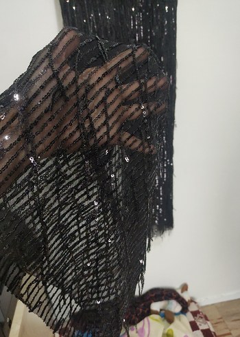 Püsküllü Siyah Kadın Uzun Kollu Tulum - Görsel 4