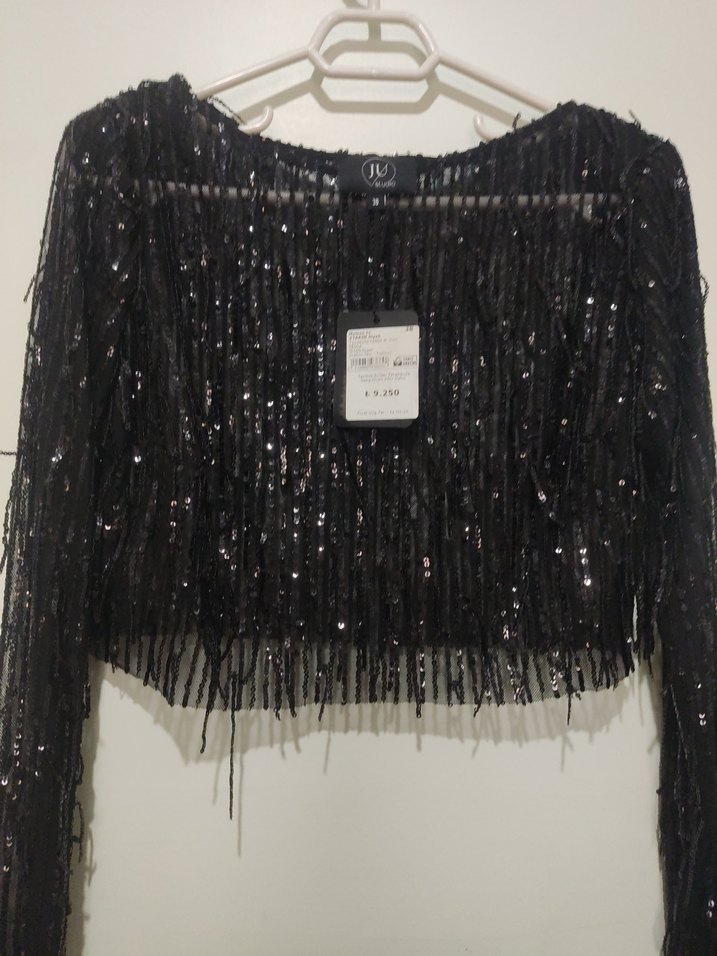 Püsküllü Siyah Kadın Uzun Kollu Tulum - Görsel 5