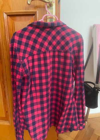 LC Waikiki Pembe-lacivert Kareli Uzun Kollu Gömlek