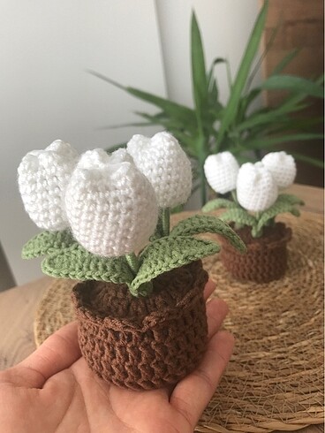  Beden Örgü çiçek mini lale