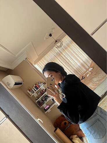 m Beden Koton siyah sweatshirt