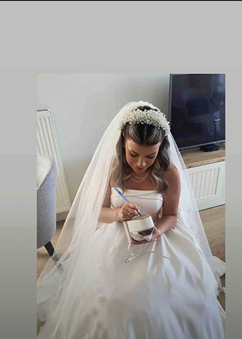 Boncuk İşlemeli Gri Örgü Saç Aksesuarı - Görsel 4