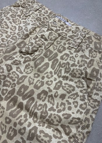 Kadın Leopar Desenli Kemerli Kumaş Pantolon - Görsel 4