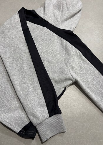 Gri Kadın Fermuarlı Sweatshirt - Görsel 3