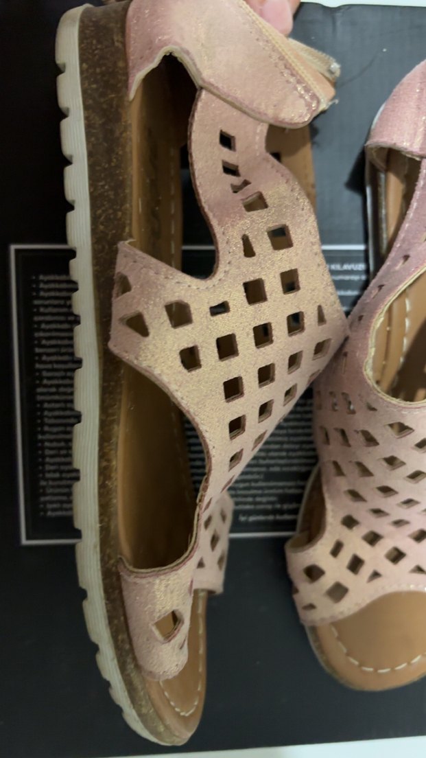 Bej Kadın Dolgu Topuklu Sandalet - Görsel 3