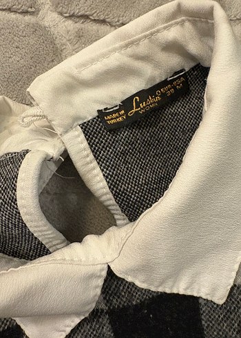 Ekose Desenli Gri Bluz - Görsel 3