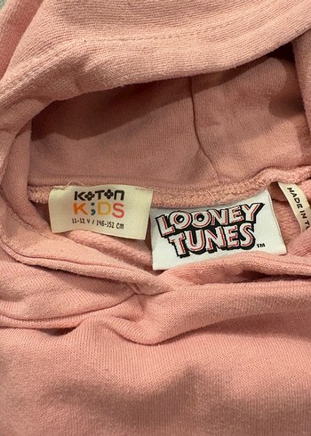 Kızlar için Kapüşonlu Pembe Sweatshirt - Görsel 5