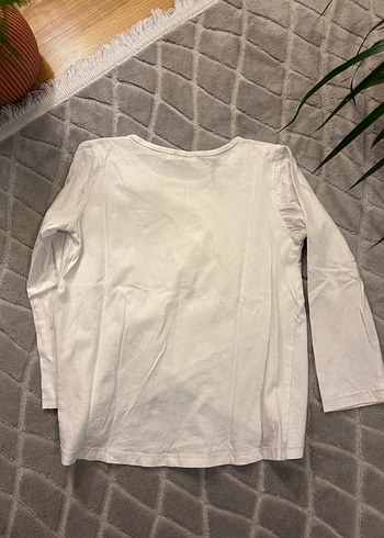 Beyaz Kız Çocuk Uzun Kollu Tişört - Görsel 4